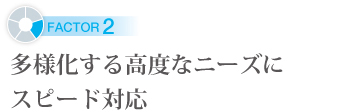 多様化する高度なニーズにスピード対応